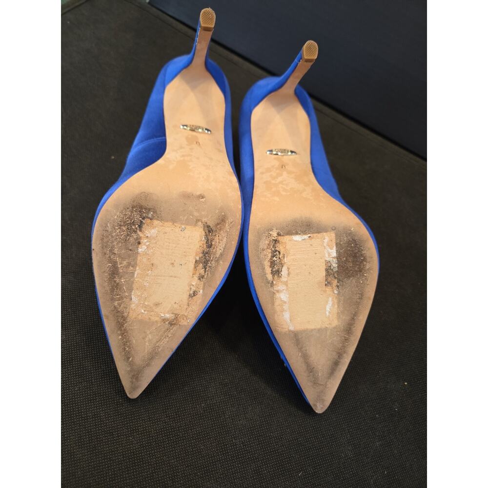 Badgley Mischka Women’s Blue Pointed Toe Pump Heels w/ Rhinestone Buckle US8 - Picture 7 of 7